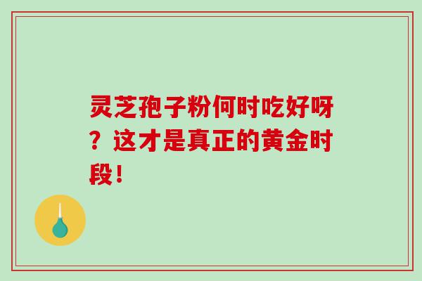 灵芝孢子粉何时吃好呀？这才是真正的黄金时段！