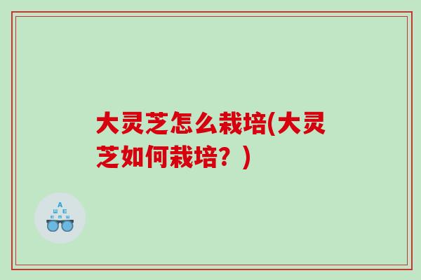 大灵芝怎么栽培(大灵芝如何栽培？)