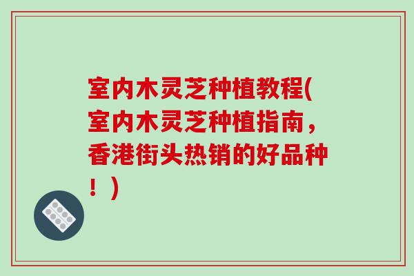 室内木灵芝种植教程(室内木灵芝种植指南，香港街头热销的好品种！)