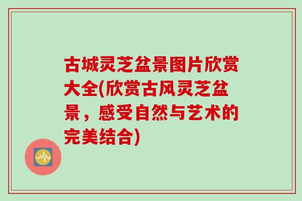 古城灵芝盆景图片欣赏大全(欣赏古风灵芝盆景，感受自然与艺术的完美结合)