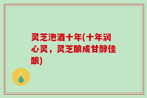 灵芝泡酒十年(十年润心灵，灵芝酿成甘醇佳酿)