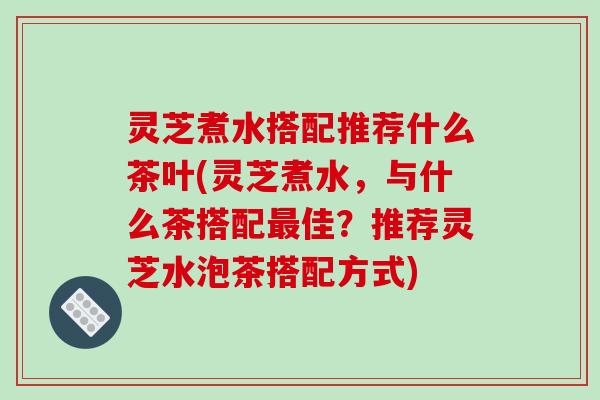 灵芝煮水搭配推荐什么茶叶(灵芝煮水，与什么茶搭配最佳？推荐灵芝水泡茶搭配方式)