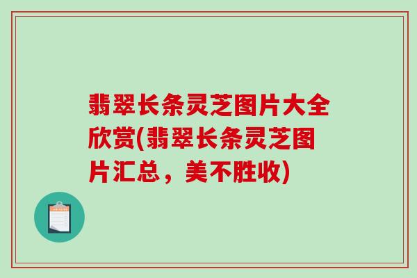 翡翠长条灵芝图片大全欣赏(翡翠长条灵芝图片汇总，美不胜收)