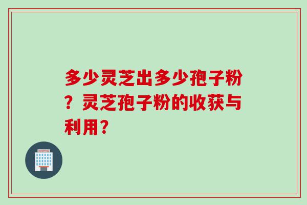 多少灵芝出多少孢子粉？灵芝孢子粉的收获与利用？