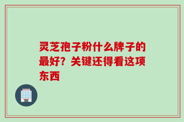 灵芝孢子粉什么牌子的最好？关键还得看这项东西