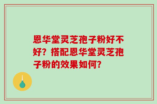 恩华堂灵芝孢子粉好不好？搭配恩华堂灵芝孢子粉的效果如何？