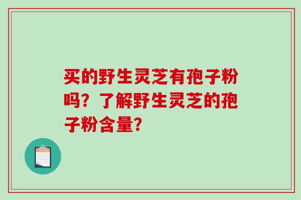 买的野生灵芝有孢子粉吗？了解野生灵芝的孢子粉含量？