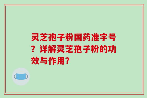 灵芝孢子粉国药准字号？详解灵芝孢子粉的功效与作用？