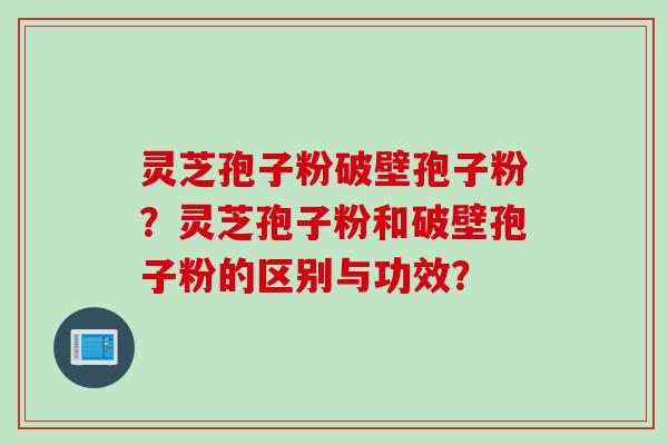 灵芝孢子粉破壁孢子粉？灵芝孢子粉和破壁孢子粉的区别与功效？