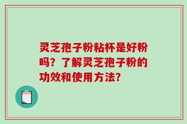 灵芝孢子粉粘杯是好粉吗？了解灵芝孢子粉的功效和使用方法？