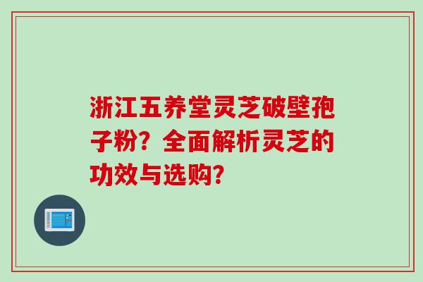 浙江五养堂灵芝破壁孢子粉？全面解析灵芝的功效与选购？