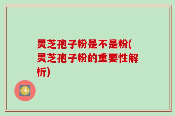 灵芝孢子粉是不是粉(灵芝孢子粉的重要性解析)