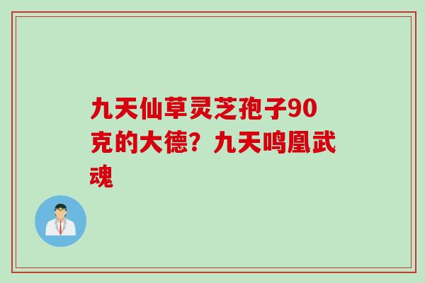 九天仙草灵芝孢子90克的大德？九天鸣凰武魂