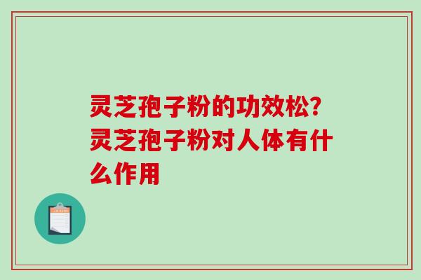 灵芝孢子粉的功效松？灵芝孢子粉对人体有什么作用