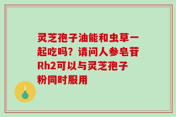 灵芝孢子油能和虫草一起吃吗？请问人参皂苷Rh2可以与灵芝孢子粉同时服用