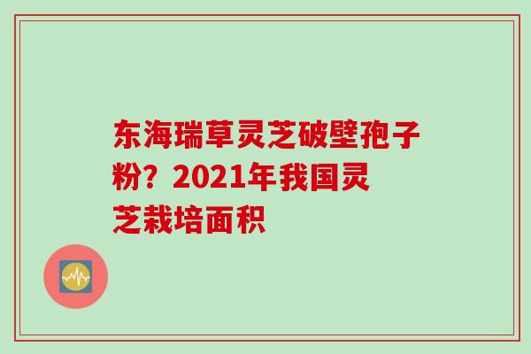 东海瑞草灵芝破壁孢子粉？2021年我国灵芝栽培面积