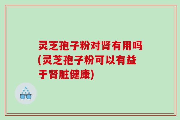 灵芝孢子粉对肾有用吗(灵芝孢子粉可以有益于肾脏健康)