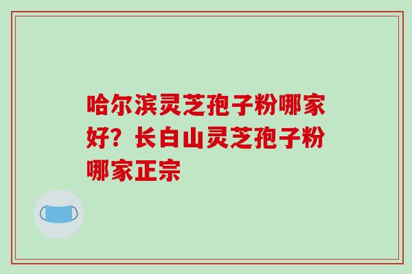 哈尔滨灵芝孢子粉哪家好？长白山灵芝孢子粉哪家正宗