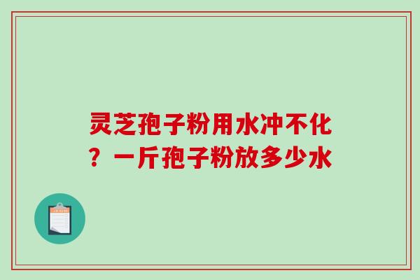 灵芝孢子粉用水冲不化？一斤孢子粉放多少水