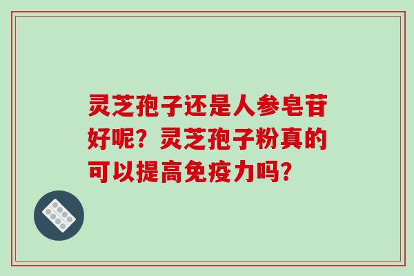 灵芝孢子还是人参皂苷好呢？灵芝孢子粉真的可以提高免疫力吗？