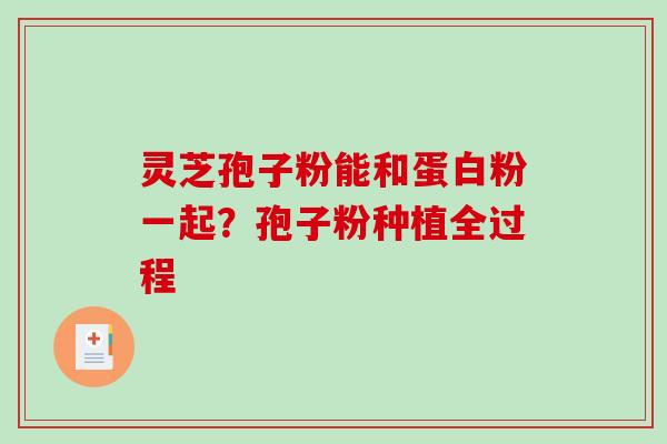 灵芝孢子粉能和蛋白粉一起？孢子粉种植全过程