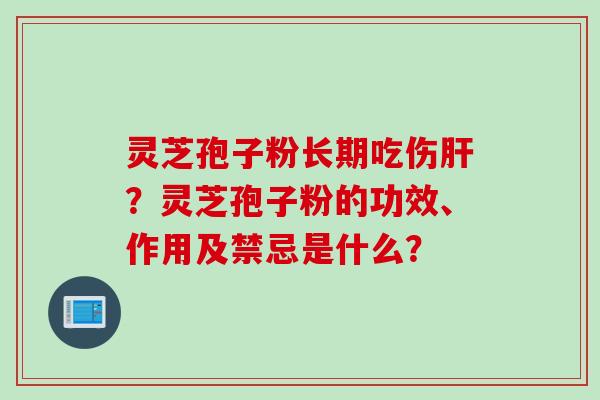 灵芝孢子粉长期吃伤肝？灵芝孢子粉的功效、作用及禁忌是什么？