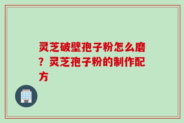灵芝破壁孢子粉怎么磨？灵芝孢子粉的制作配方