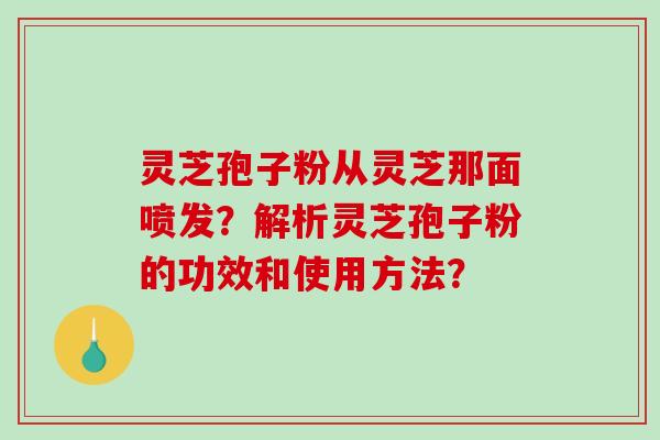 灵芝孢子粉从灵芝那面喷发？解析灵芝孢子粉的功效和使用方法？