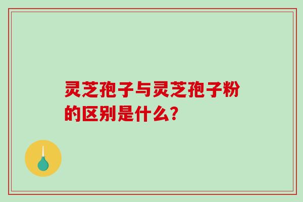 灵芝孢子与灵芝孢子粉的区别是什么？