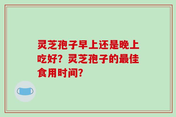 灵芝孢子早上还是晚上吃好？灵芝孢子的最佳食用时间？