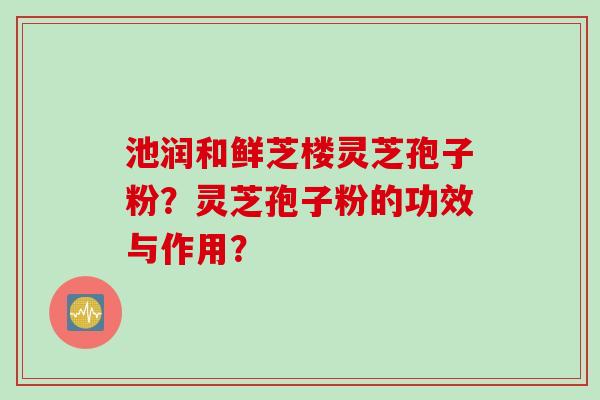 池润和鲜芝楼灵芝孢子粉？灵芝孢子粉的功效与作用？