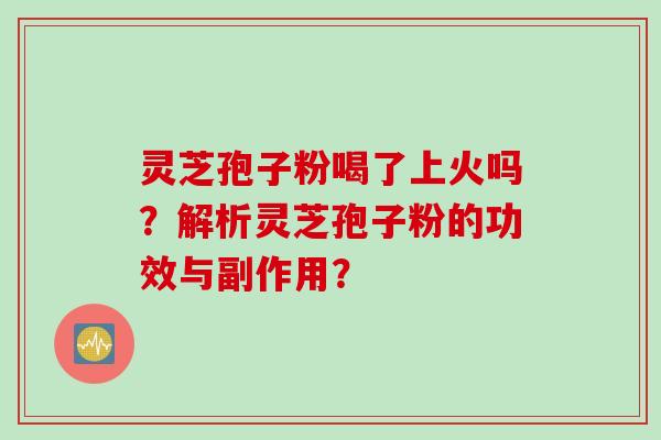 灵芝孢子粉喝了上火吗？解析灵芝孢子粉的功效与副作用？