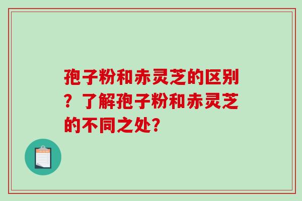 孢子粉和赤灵芝的区别？了解孢子粉和赤灵芝的不同之处？