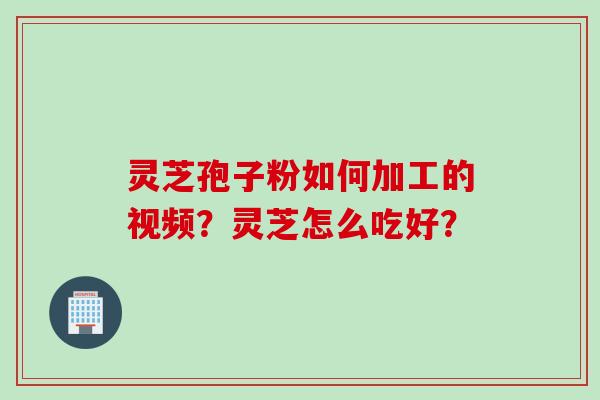 灵芝孢子粉如何加工的视频？灵芝怎么吃好？
