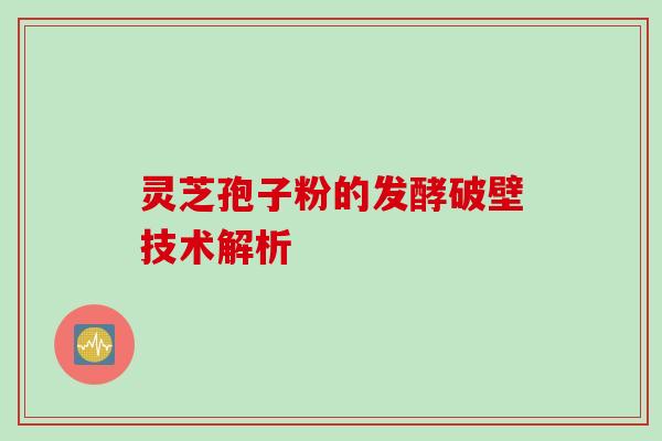 灵芝孢子粉的发酵破壁技术解析