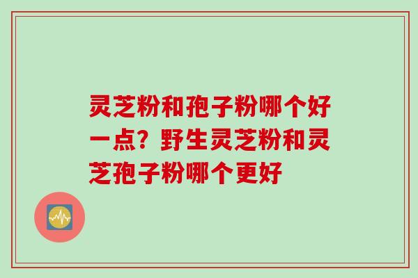 灵芝粉和孢子粉哪个好一点？野生灵芝粉和灵芝孢子粉哪个更好