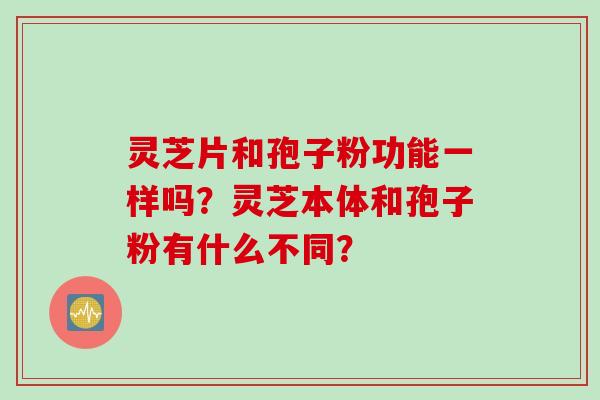 灵芝片和孢子粉功能一样吗？灵芝本体和孢子粉有什么不同？
