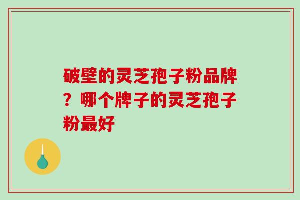 破壁的灵芝孢子粉品牌？哪个牌子的灵芝孢子粉最好