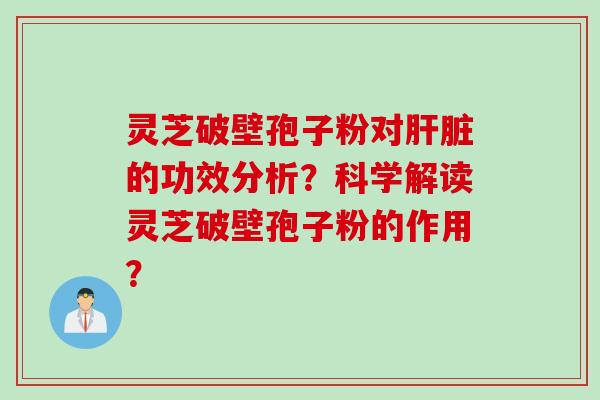 灵芝破壁孢子粉对肝脏的功效分析？科学解读灵芝破壁孢子粉的作用？