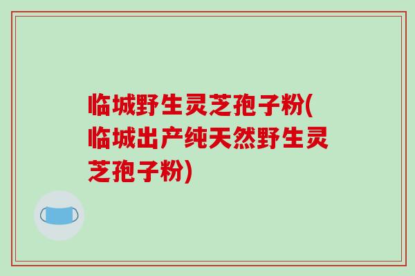 临城野生灵芝孢子粉(临城出产纯天然野生灵芝孢子粉)