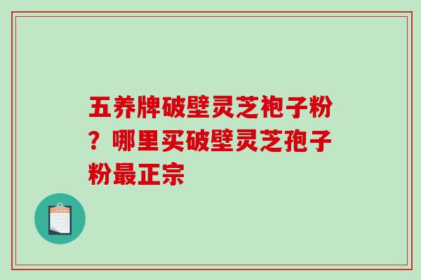 五养牌破壁灵芝袍子粉？哪里买破壁灵芝孢子粉最正宗