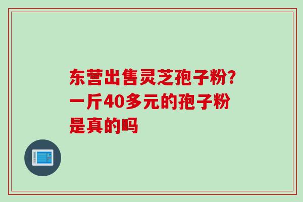 东营出售灵芝孢子粉？一斤40多元的孢子粉是真的吗