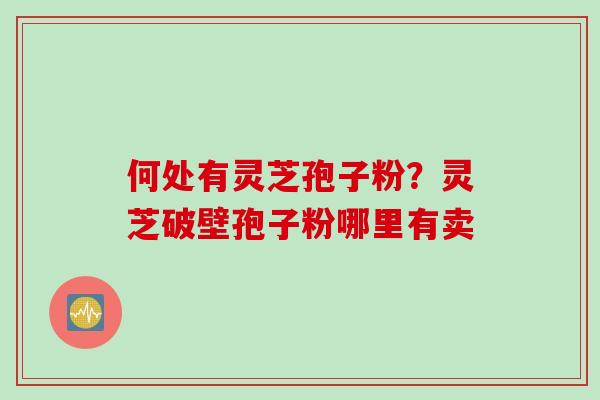 何处有灵芝孢子粉？灵芝破壁孢子粉哪里有卖