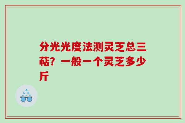 分光光度法测灵芝总三萜？一般一个灵芝多少斤