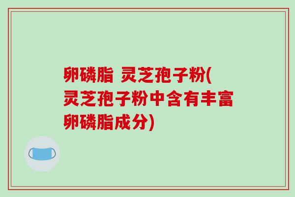 卵磷脂 灵芝孢子粉(灵芝孢子粉中含有丰富卵磷脂成分)