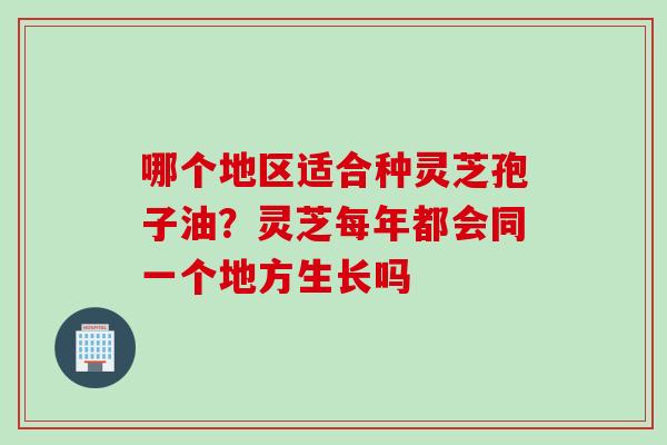 哪个地区适合种灵芝孢子油？灵芝每年都会同一个地方生长吗