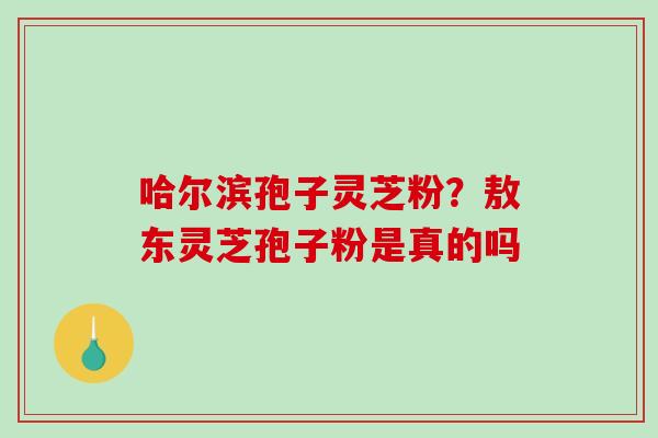 哈尔滨孢子灵芝粉?敖东灵芝孢子粉是真的吗 哈尔滨孢子灵芝粉?敖东灵芝孢子粉是真的吗