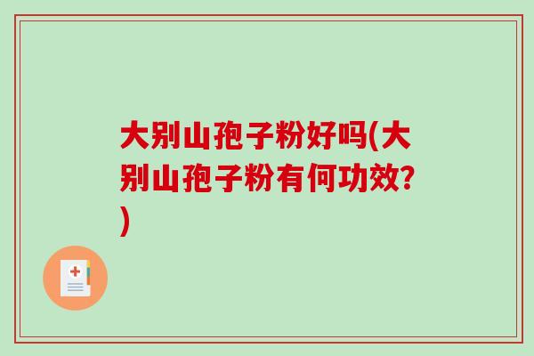 大别山孢子粉好吗(大别山孢子粉有何功效？)