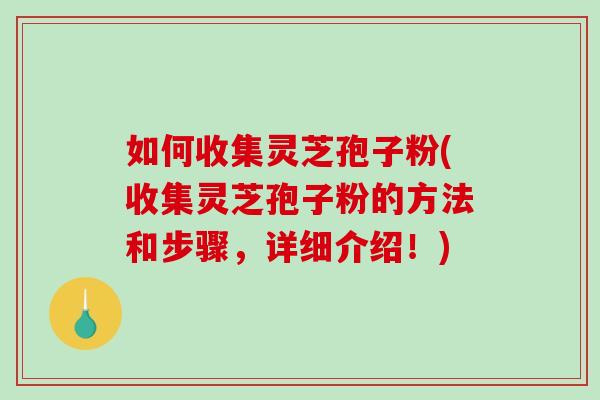 如何收集灵芝孢子粉(收集灵芝孢子粉的方法和步骤，详细介绍！)