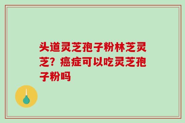 头道灵芝孢子粉林芝灵芝？癌症可以吃灵芝孢子粉吗